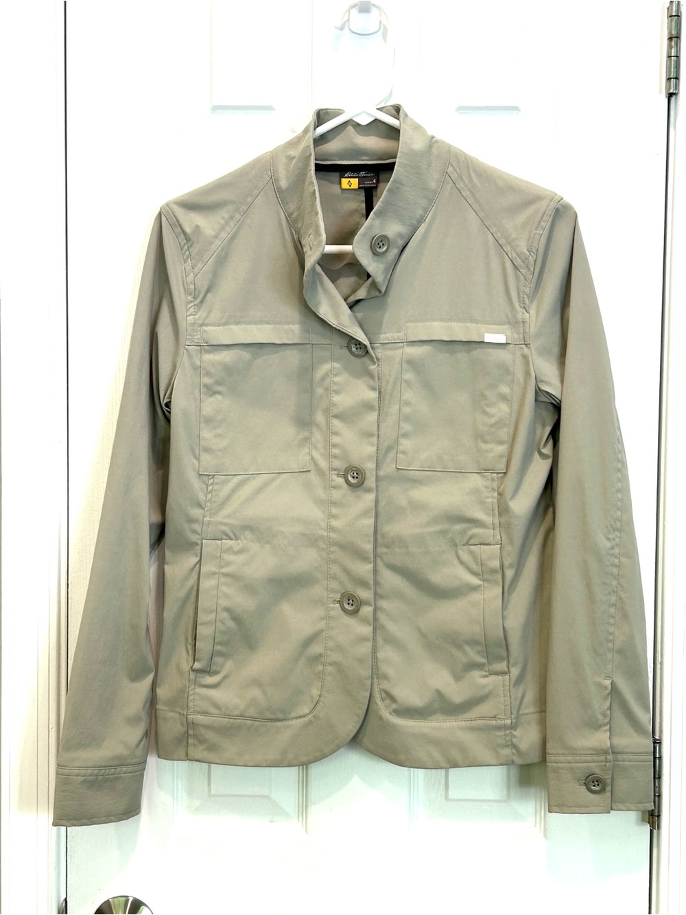 Eddie Bauer Water Repellent Khaki Beige Travel Hiking Utility Women’s Jacket
